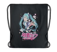 Hatsune Miku - Mochila con cordón (algodón orgánico, 37 x 41 cm, bolsa de gimnasia o deporte ligera, cordones ajustables, bolsa ecológica, f, M