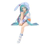 Hatsune Miku Noodle Stopper Pvc Statua Hatsune Miku Rabbit Ear Hood Pajama Blue