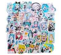 Hatsune Miku Pegatinas 50 unidades, calcomanías japonesas de anime VSCO para portátil, botella de agua, guitarra, funda de viaje, iPhone, iPad, Xbox, vinilo Graffiti para niños, adolescentes y niñas