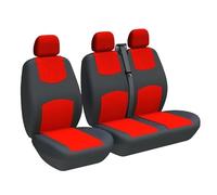 HATSVTGR Fundas Asientos para Renault para Master para Traffic Fundas Asientos Furgoneta 2+1(3 plazas Rojo)