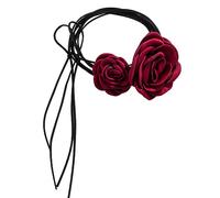 Hattba 2 gargantillas de cuerda ajustables de moda con colgante de flor de rosa gótica para el cuello, joyería de moda