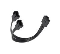 Hattba Cable de extensión PWM de 4 pines para ventilador, divisor de 1 a 2 vías, con funda negra, conectores de cable de extensión de 13 cm