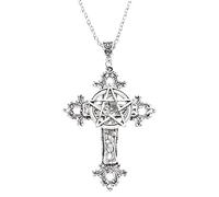 Hattba Collar con colgante de calavera de polilla de plata, joyería gótica de calavera de la muerte, collar de polilla unisex para niñas y mujeres, gargantilla con dije floral