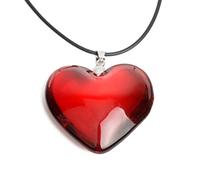 Hattba Collar con colgante de corazón pequeño, gargantilla con colgante de cristal para hombre, joyería de regalo, 24mm, como se describe, como se describe