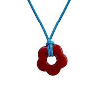 Hattba Collar con colgante de flor acrílica de dopamina, gargantilla de flores ahuecadas, hermosa joyería de cuello para eventos casuales o formales, collar acrílico, talla única, como se describe