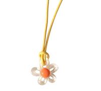 Hattba Collar con colgante de flor colorida para mujer, novia, dopamina, flor de ciruelo, gargantilla de aniversario