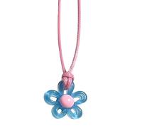 Hattba Collar con colgante de flor colorida para mujer, novia, dopamina, flor de ciruelo, gargantilla de aniversario