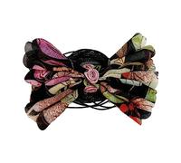 Hattba Collar de flores de tela para mujer, gargantilla con cordones, cadena de clavícula con cuerda ajustable, collar Y2K, accesorio de cinta de flores, talla única, como se describe, como se