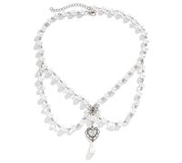 Hattba Collar de mariposa de fresa, joyería elegante para mujer, gargantilla de cristal en capas, gargantilla de cuentas coloridas, gargantilla de cuentas de cristal