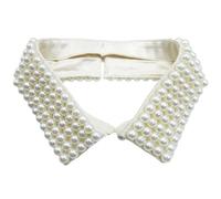 Hattba Collar falso con cuentas de perlas de imitación de moda para mujer, casual, formal, gargantilla desmontable, collar de camisa, accesorio para el cuello, talla única, como se describe, como se