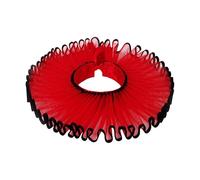 Hattba Elegante collar isabelino de payaso renacentista, cosplay, vampiros, para bailes de máscaras, bailes de máscaras, fiesta temática de moda vintage, Sobre rojo negro B, Talla única