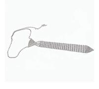 Hattba Elegante corbata de metal con diamantes de imitación para mujer, collar largo de cristal, joyería para boda, As Shown, diamantes de imitación