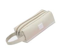 Hattba Estuche de viaje de gran capacidad, estuche para lápices de viaje, bolsas de maquillaje para estudiantes, mujeres, escuela, bolsa portátil, beige