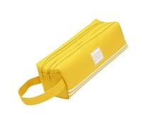 Hattba Estuche de viaje de gran capacidad, estuche para lápices de viaje, bolsas de maquillaje para estudiantes, mujeres, escuela, bolsa portátil, Amarillo