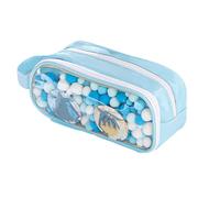 Hattba Estuche multifuncional para lápices, gran capacidad, bolsa de viaje, cosméticos, artículos de tocador para estudiantes, niñas, adultos, organizador de escritorio, accesorio, Blue