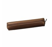 Hattba Estuche pequeño de cuero para bolígrafos, con cremallera, bolsa de almacenamiento para bolígrafos, bolsa de cosméticos de viaje para estudiantes, adultos, mujeres y hombres, Brown
