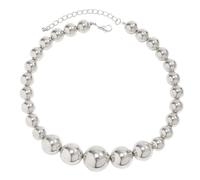 Hattba Gargantilla ajustable de moda con cuentas grandes, accesorio de cadena vintage, adorno para mujer, collar elegante, talla única, como se describe, como se describe