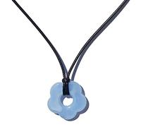 Hattba Gargantilla con colgante de flor de cera larga para mujer, elegante cadena ajustable para niñas, regalo de cumpleaños, collares de flores acrílicas para mujer, talla única, como se describe