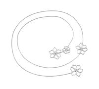 Hattba Gargantilla de metal vintage con colgante de flor larga para mujer, joyería de aleación torcida multicapa, cadena corporal, cadena corporal delicada floral, talla única, como se describe, como