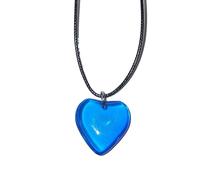 Hattba Gargantilla gótica con colgante de corazón de cuerda negra grande para mujer, elegante cadena ajustable, joyería de diseño simple