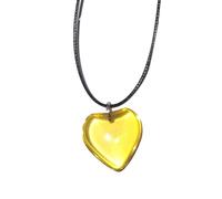 Hattba Gargantilla gótica con colgante de corazón de cuerda negra grande para mujer, elegante cadena ajustable, joyería de diseño simple