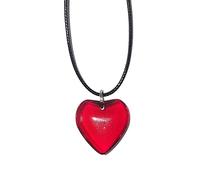 Hattba Gargantilla gótica con colgante de corazón de cuerda negra grande para mujer, elegante cadena ajustable, joyería de diseño simple