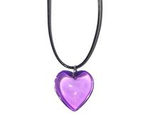 Hattba Gargantilla gótica con colgante de corazón de cuerda negra grande para mujer, elegante cadena ajustable, joyería de diseño simple