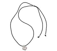 Hattba Gargantilla gótica con colgante de corazón de cuerda negra para mujer, elegante cadena ajustable, diseño simple, joyería con colgante de amor para mujer