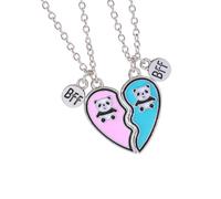 Hattba Juego de 2 collares con colgante de aguacate para mejor amiga, collar único de corazón de aguacate, colgante de amistad, cadena para el cuello, joyería de corazón para mujer, talla única, como