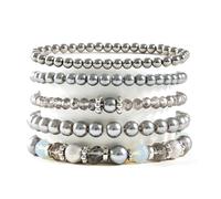 Hattba Juego de 5 elegantes cuentas de cristal para trajes casuales y formales, paquete múltiple, talla única, como se describe