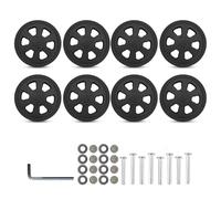 Hattba Juego de 8 piezas universales de repuesto de maleta de 60 x 12 mm, kit de reparación doble, fácil instalación, suave y rodante, Black, One Size