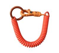 Hattba Llavero elástico en espiral, llavero retráctil con resorte helicoidal, llavero de aleación, llavero de colores para mochila, Color naranja, 18 cm