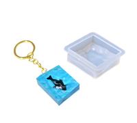 Hattba Llavero multiusos de cubo profundo para manualidades de resina epoxi, decoraciones elegantes y estilos personalizados, regalos