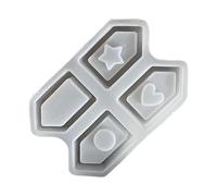 Hattba Molde de silicona de 4/6 rejillas pequeñas con forma de casa hueca, molde para manualidades y entusiastas de la decoración del hogar