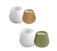 Hattba Moldes únicos para portavelas, moldes de silicona con textura para manualidades, moldes de maceta de forma única para manualidades de candelabros