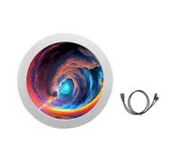 Hattba Monitor secundario USB redondo de 2.8 pulgadas para actuaciones de PC con análisis de espectro musical, visualización de música, monitor de PC