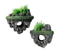 Hattba Paquete de 2 piedras flotantes de resina para acuarios, peceras, decoración de piedra para configuración creativa, juego de paisaje de acuario