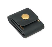 Hattba Soporte para púas de guitarra, de piel sintética, organizador de púas, estuche de almacenamiento para púas de guitarra, bolsa de púas de guitarra, Black, 6x4.6cm/2.36x1.81in