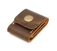 Hattba Soporte para púas de guitarra, de piel sintética, organizador de púas, estuche de almacenamiento para púas de guitarra, bolsa de púas de guitarra, Brown, 6x4.6cm/2.36x1.81in