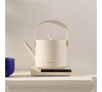 HATTORI - Hervidor De Agua Eléctrico 0.5 L Con Control De Temperatura Blanco Roto