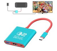 Hatuge Switch 2 Dock, adaptador de TV portátil con HDMI 4K a 60Hz, USB 3.0 y puerto de carga de 100 W compatible con Nintendo Switch/Switch 2/Steam Deck/ROG Ally/Legion GO, 3 en 1 Switch 2 Base de