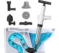 HaTur Desatascador WC Desatascador tuberias Limpiador de desagües con 3 ventosas Desatascador a Presion Desatascar el Desagüe del Inodoro/Lavabo/Bañera/Piso