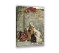 Hau3sh3a Agravación Cuadro sobre Lienzo de Briton Riviere Reproducción de Pintura Famoso en Lienzo Decoración para Salón Dormitorio o Oficina 75x50cm(30x20in) Marco