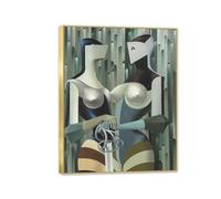 Hau3sh3a Cuadro en lienzo de Felix Labisse El tesoro de los templarios poster cuadros famosos Reproducción de Lienzo decoración de paredes de salón90x70cm(36x28in) Marco dorado