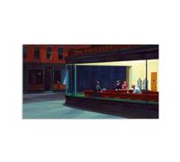 Hau3sh3a Cuadros Famosos Impresos en Lienzo,Nighthawks,Poster Arte Abstracto ReproduccióN Cuadros Famosos Decoracion Salon85x50cm(33x20in) Sin marco