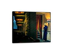 Hau3sh3a Edward Hopper Wall Art New York Art Póster Subrealista Pintura al óleo Imagen Famosa pintura al óleo Reproducción de la sala de la oficina Decorar 40x30cm(16x12in) Marco negro
