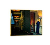Hau3sh3a Edward Hopper Wall Art New York Art Póster Subrealista Pintura al óleo Imagen Famosa pintura al óleo Reproducción de la sala de estar de la oficina Decorar 65x50cm(26x19in) Enmarcado