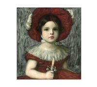 Hau3sh3a Franz Stuck Lienzo Decorativo La hija del artista María en un Poster Pintores Famosos Reproducción en lienzo de Franz von Stuck Cuadro Impreso en Lienzo para Salón90x70cm(36x28in) Sin marco