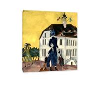 Hau3sh3a Lionel Feininger Cuadro en Lienzo Ayuntamiento, Świnoujście Impresos en Lienzo Poster Arte Abstracto ReproduccióN Cuadros Famosos Decoracion Salon60x50cm(24x20in) Marco interior