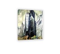 Hau3sh3a Lionel Feininger Cuadro en Lienzo Casas Altas II Impresos en Lienzo Poster Arte Abstracto ReproduccióN Cuadros Famosos Decoracion Salon80x60cm(31x24in) Marco interior